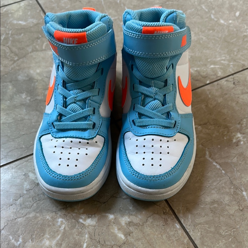 Nike Kids Blue and Orange High-Top Sneakers